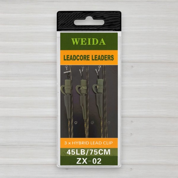 Монтаж лідкор з безпечною кліпсою Weida ZX-02, 45lb, 75см, 3шт/уп